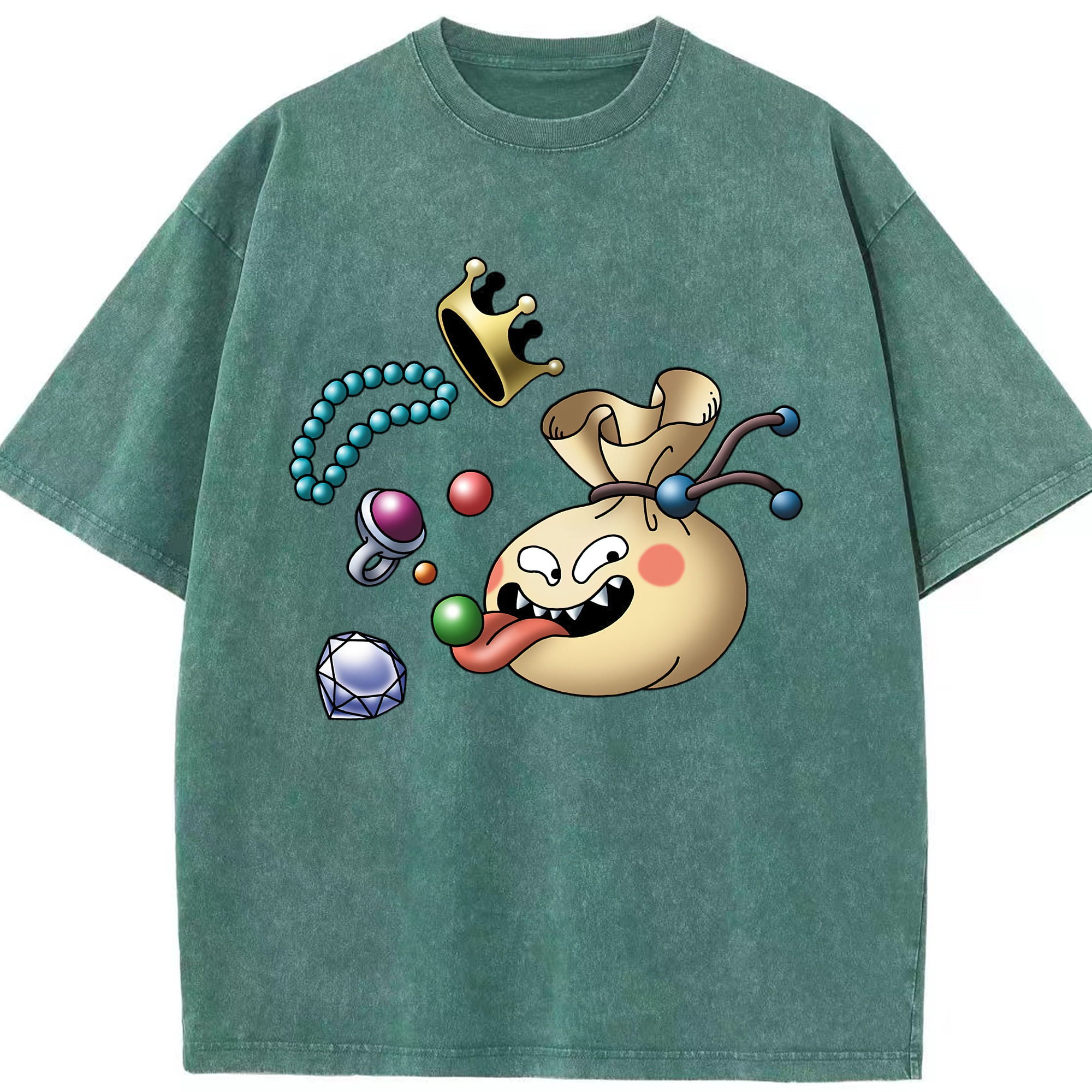 （画像用） ドラゴンクエスト Doragon Kuesuto Dragon Quest 綿100% ヴィンテージ風 半袖Tシャツ（フロントプリント）